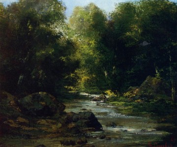  Courbet Malerei - Fluss Landschaft Landschaft Gustave Courbet Wald